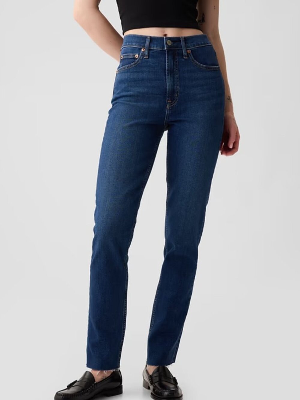 Gap Vintage Slim High Rise Jeans Blue 27 Cut Hem